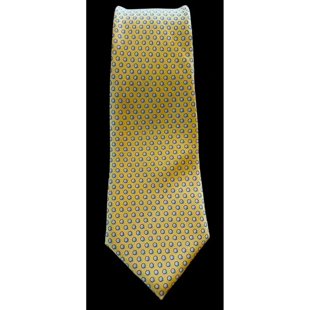 Vineyard Vines Shep & Ian Martha's Vineyard Yellow Golf Balls 100% Silk Tie 58